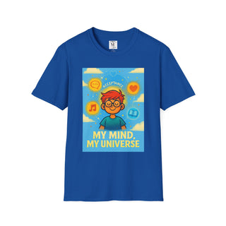 Mindful Universe Graphic Tee - Unisex Softstyle T-Shirt, Acceptance Shirt, Positive Vibes, Mental Wellness Gift, Casual Wear