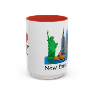 Cityscape Accent Mug - New York, New York, Travel Coffee Cup, Urban Skyline Tea Mug, Big Apple Souvenir, NYC Gift