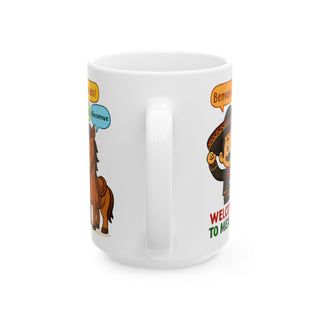 Welcome to Mexico Ceramic Mug | Fun Travel Gift, Unique Coffee Cup, Cultural Souvenir, Character Mug, Language Themed Drinkware