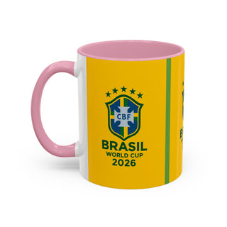 Brasil World Cup 2026 Mug | Yellow Soccer Crest, 11oz or 15oz