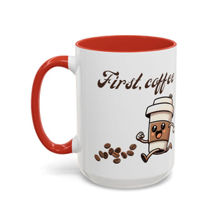 Cheerful Coffee Mug - Perfect for Coffee Lovers, First Cup Celebration, Gift for Friends and Family, Fun Kitchen Decor, Unique Drinkware