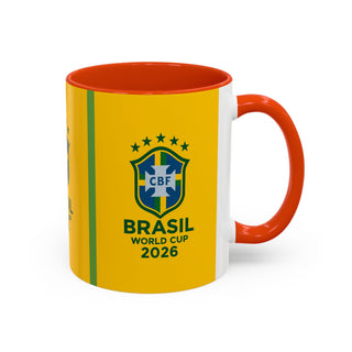Brasil World Cup 2026 Mug | Yellow Soccer Crest, 11oz or 15oz