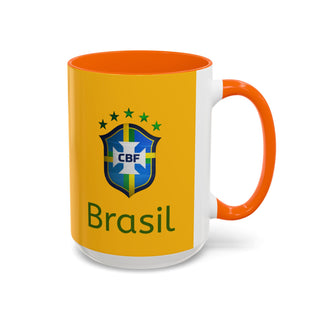 Brasil Crest  Football Mug | Accent Coffee Mug 11oz 15oz