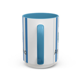 Argentina Football Crest Mug | Striped Accent Coffee Mug