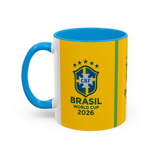 Brasil World Cup 2026 Mug | Yellow Soccer Crest, 11oz or 15oz