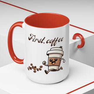 Cheerful Coffee Mug - Perfect for Coffee Lovers, First Cup Celebration, Gift for Friends and Family, Fun Kitchen Decor, Unique Drinkware