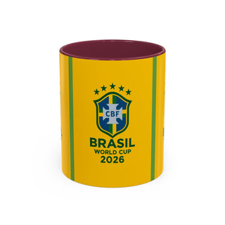 Brasil World Cup 2026 Mug | Yellow Soccer Crest, 11oz or 15oz