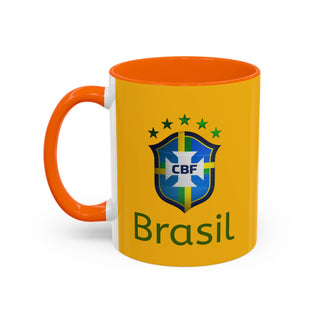 Brasil Crest  Football Mug | Accent Coffee Mug 11oz 15oz