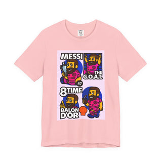 Messi G.O.A.T. Unisex Tee, Fun Sports Shirt, Casual Wear, Gift for Soccer Fans, Sports Event Attire, Birthday Gift, Graphic Tee