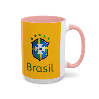 Brasil Crest  Football Mug | Accent Coffee Mug 11oz 15oz
