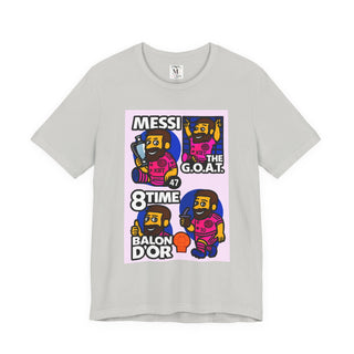 Messi G.O.A.T. Unisex Tee, Fun Sports Shirt, Casual Wear, Gift for Soccer Fans, Sports Event Attire, Birthday Gift, Graphic Tee