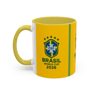 Brasil World Cup 2026 Mug | Yellow Soccer Crest, 11oz or 15oz