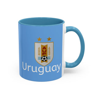 Uruguay Crest Logo Accent Coffee Mug | Light Blue 11oz 15oz
