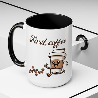 Cheerful Coffee Mug - Perfect for Coffee Lovers, First Cup Celebration, Gift for Friends and Family, Fun Kitchen Decor, Unique Drinkware