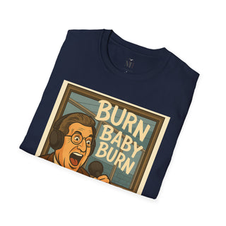 Baseball Unisex T-Shirt - Yankees commentator John Sterling 'Burn baby Burn'