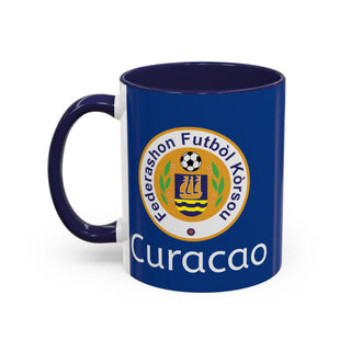 Curacao Football Federation Crest Mug | Accent Coffee Mug (11oz, 15oz)
