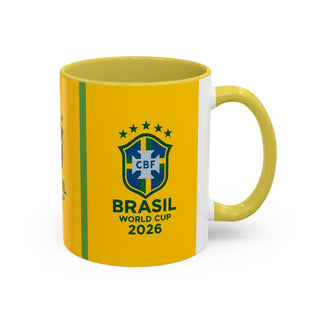 Brasil World Cup 2026 Mug | Yellow Soccer Crest, 11oz or 15oz