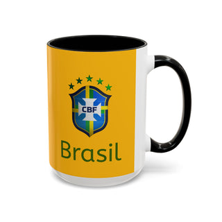 Brasil Crest  Football Mug | Accent Coffee Mug 11oz 15oz