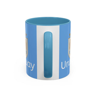 Uruguay Crest Logo Accent Coffee Mug | Light Blue 11oz 15oz