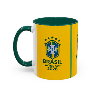 Brasil World Cup 2026 Mug | Yellow Soccer Crest, 11oz or 15oz